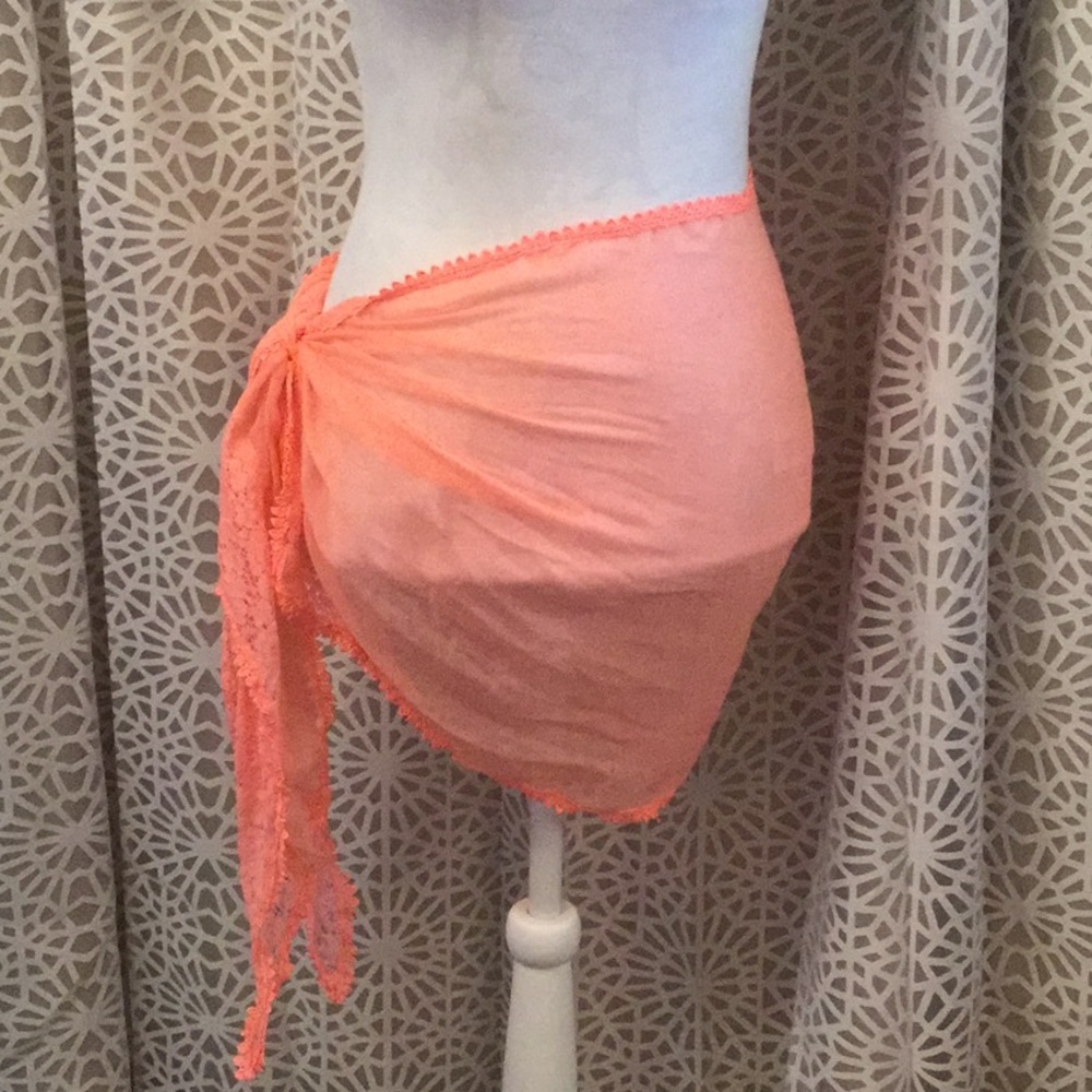 🆕 Bright Coral Sarong Scarf 🧣 🏝